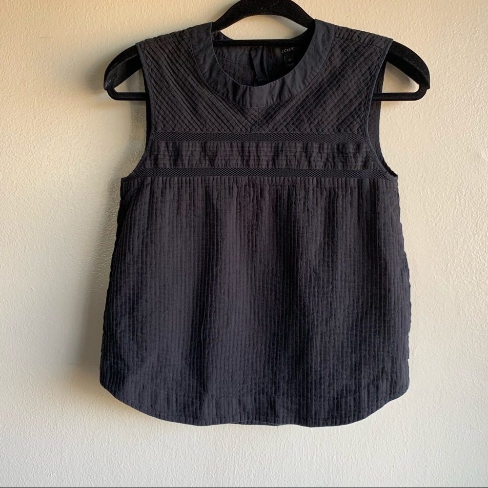 J. Crew Black Pleated Sleeveless Top Size 4P